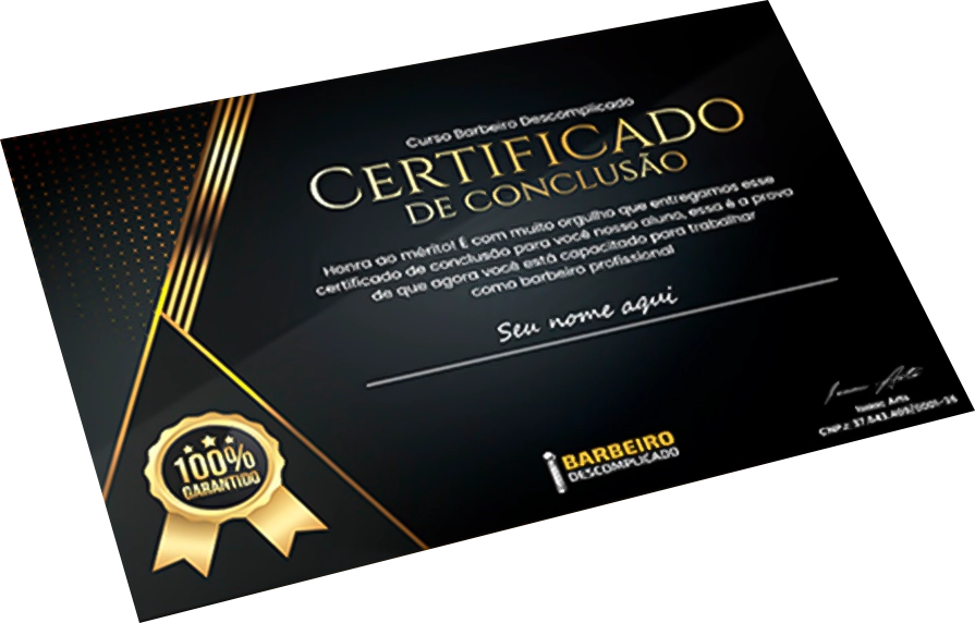 certificado do curso barbeiro descomplicado